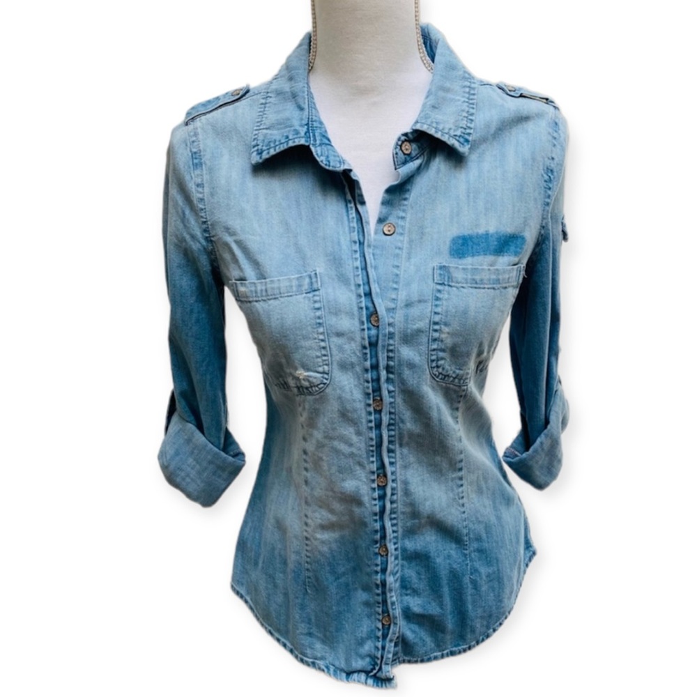 Life in Progress Chambray Button Down Shirt